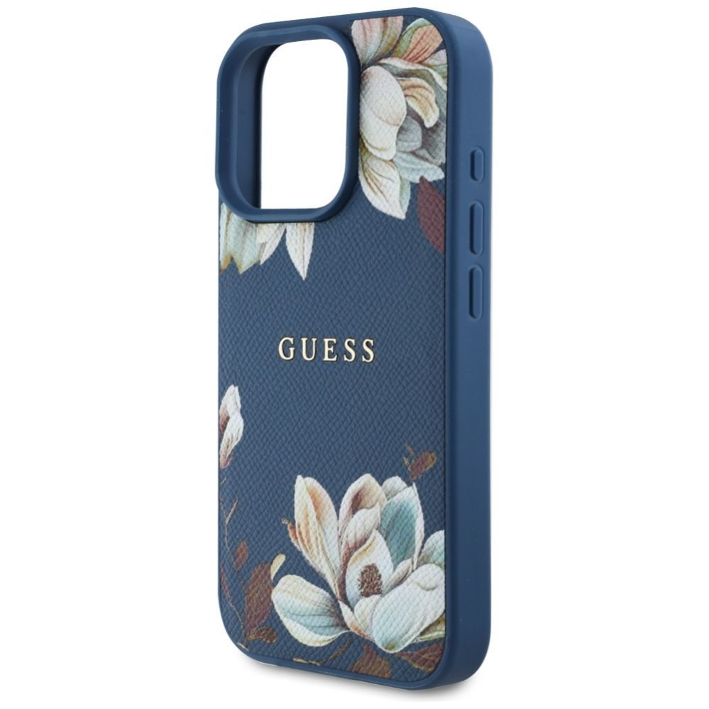 Muud kaubad Guess Guess Grained Printed Flower Pattern MagSafe case for iPhone 16 Pro blue