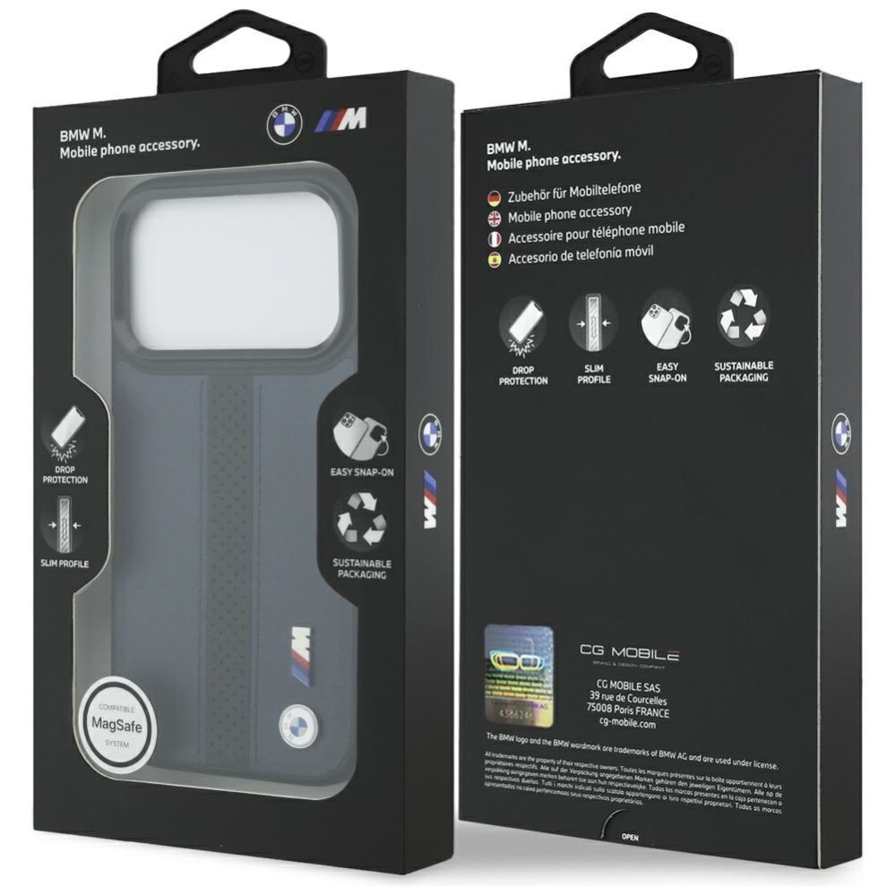 Muud kaubad BMW BMW M Perforated Stripe Logo MagSafe Case for iPhone 17 Pro - Navy Blue