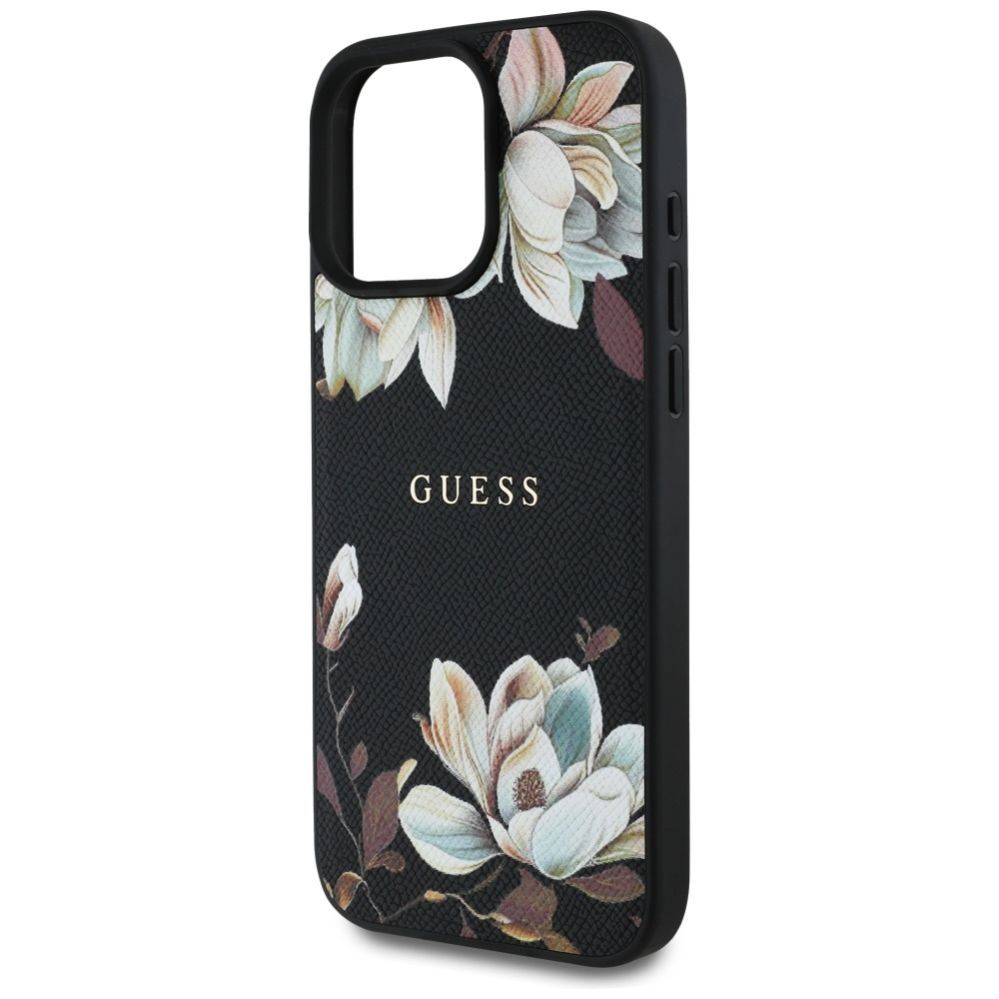 Muud kaubad Guess Guess Grained Printed Flower Pattern MagSafe case for iPhone 16 Pro Max black