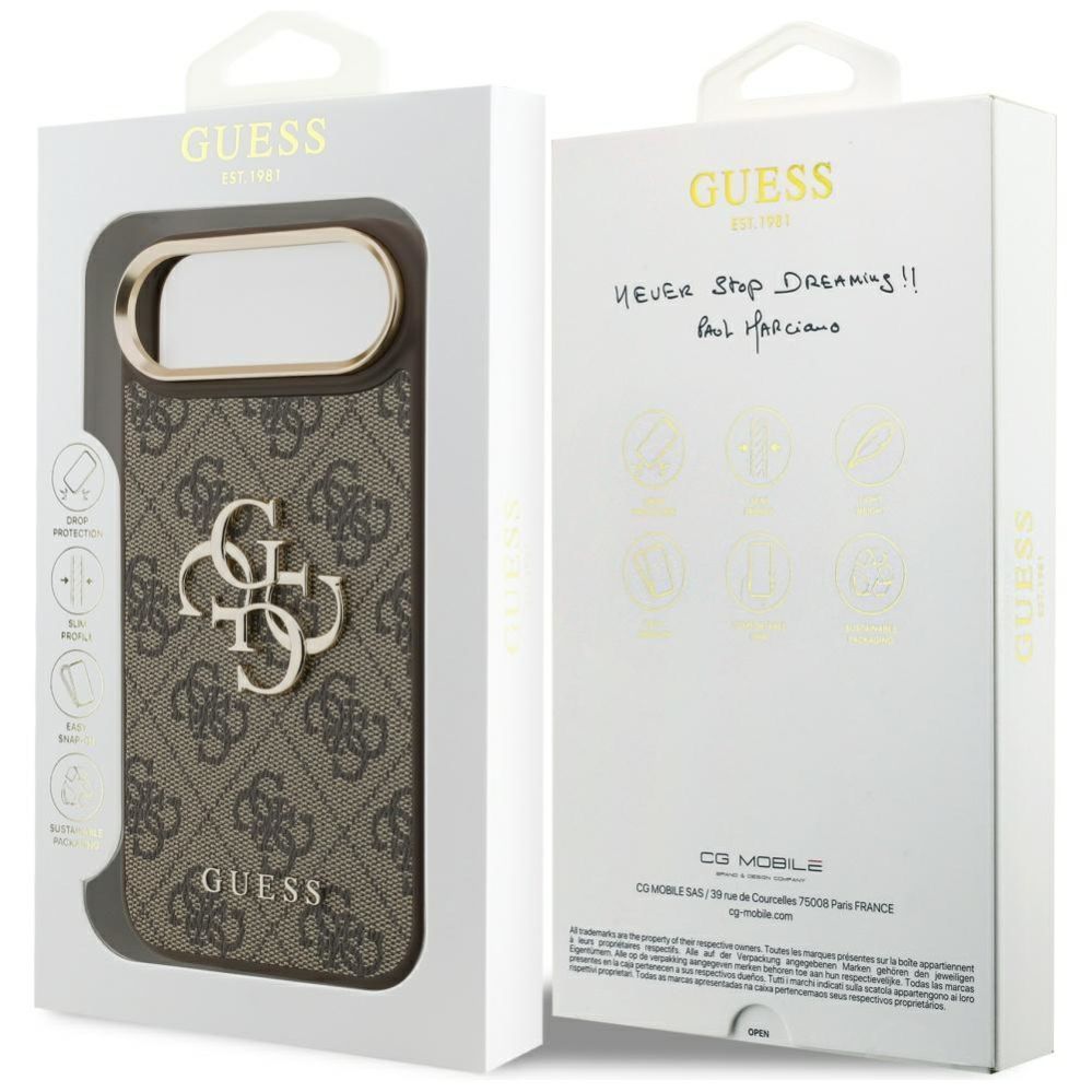 Muud kaubad Guess Guess 4G Big 4G Classic Logo Case for iPhone Air - Brown and Gold