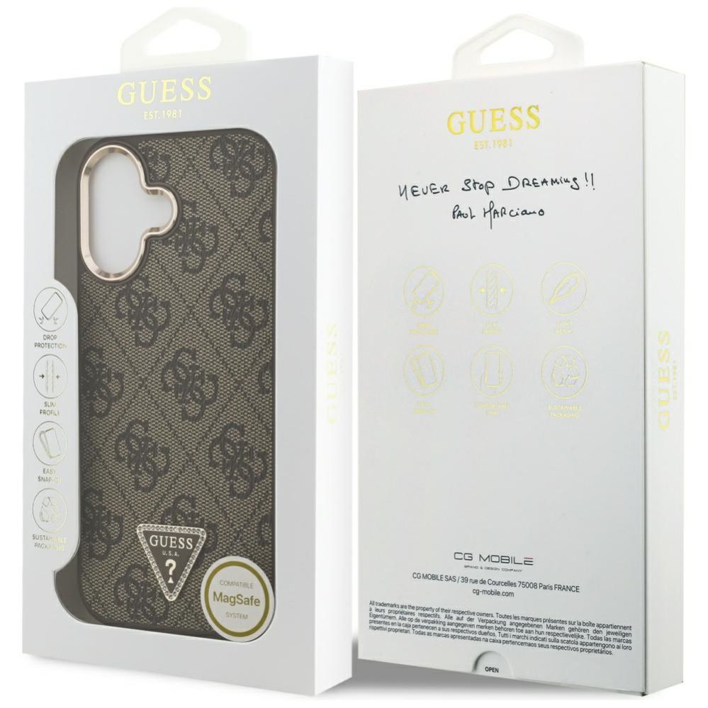 Other goods Guess Guess 4G Triangle Logo MagSafe Case for iPhone 17 - Brown and Gold