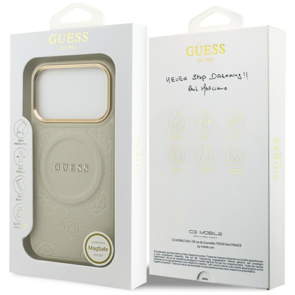 Muud kaubad Guess Guess Peony Hot Stamp MagSafe Case for iPhone 17 Pro - Beige