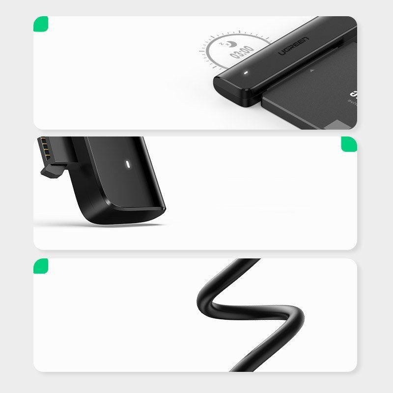 Adaptrid Ugreen Ugreen adapter HDD SSD 2.5'' SATA III 3.0 - USB Type C 3.2 Gen 1 (SuperSpeed USB 5 Gbps) black (70610 CM321)