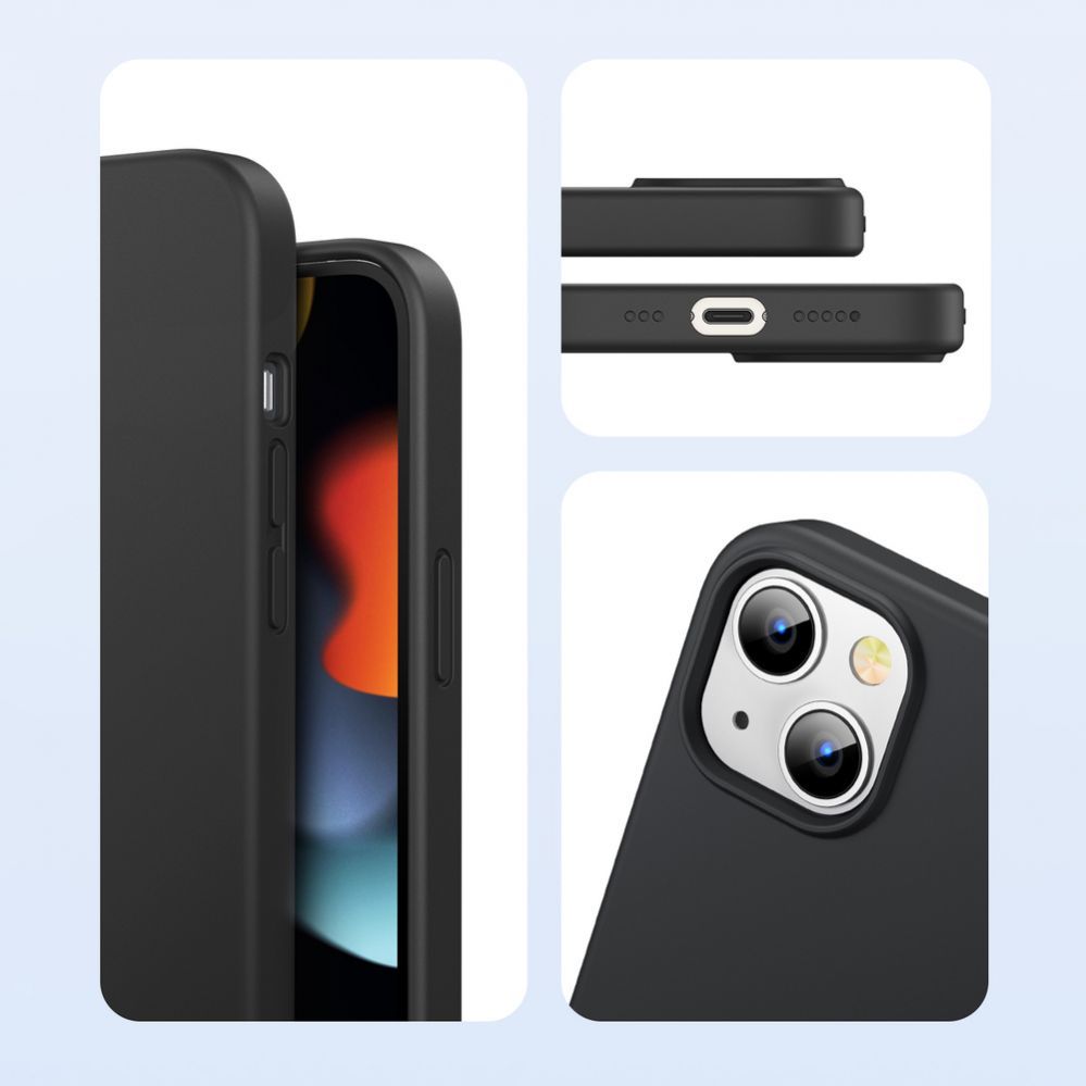 Back panel cover Ugreen Ugreen Protective Silicone Case rubber flexible silicone case cover for iPhone 13 mini black