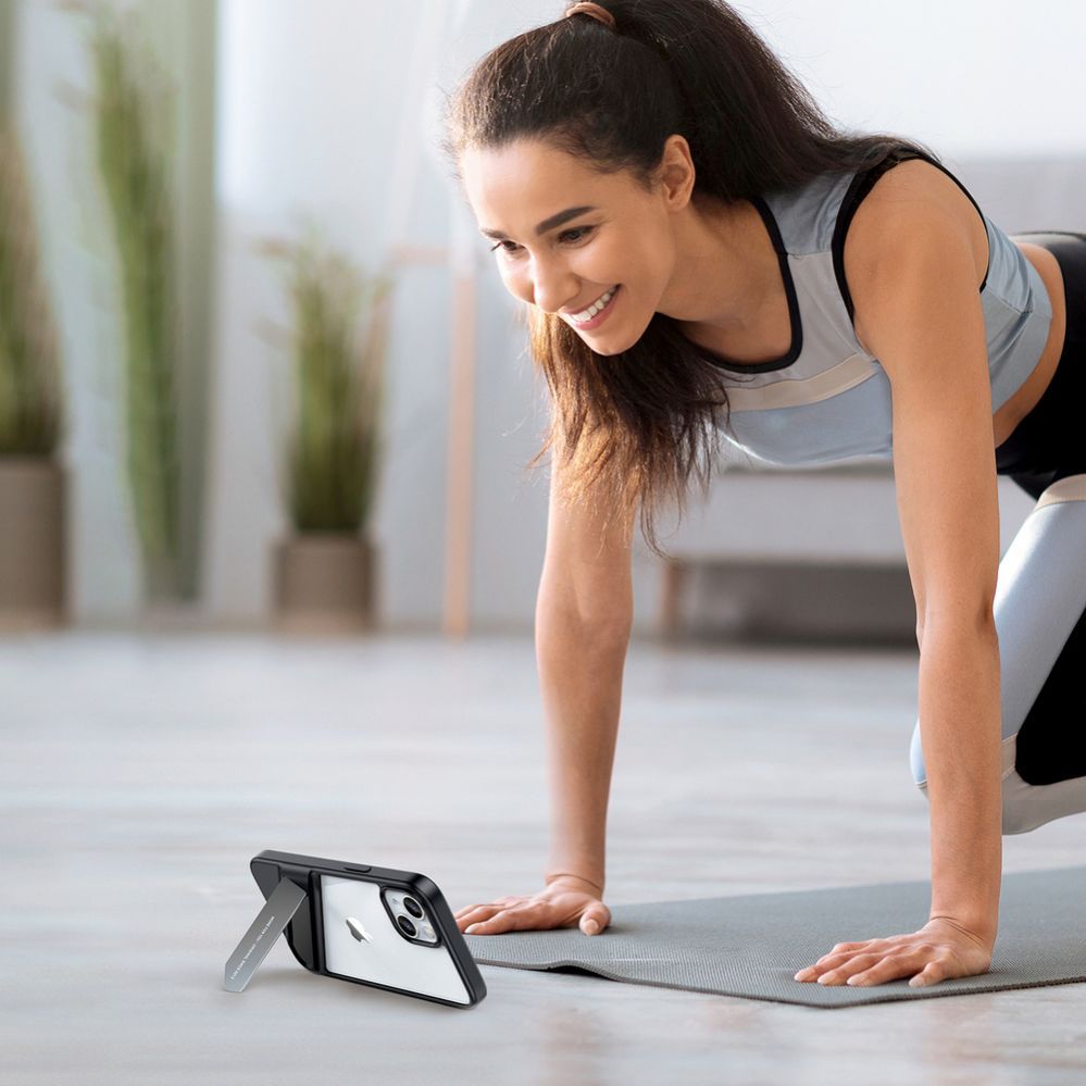 Tagakaaned Ugreen Ugreen Fusion Kickstand Case iPhone 13 Pro Hard Cover with Gel Frame and Stand black (90153)