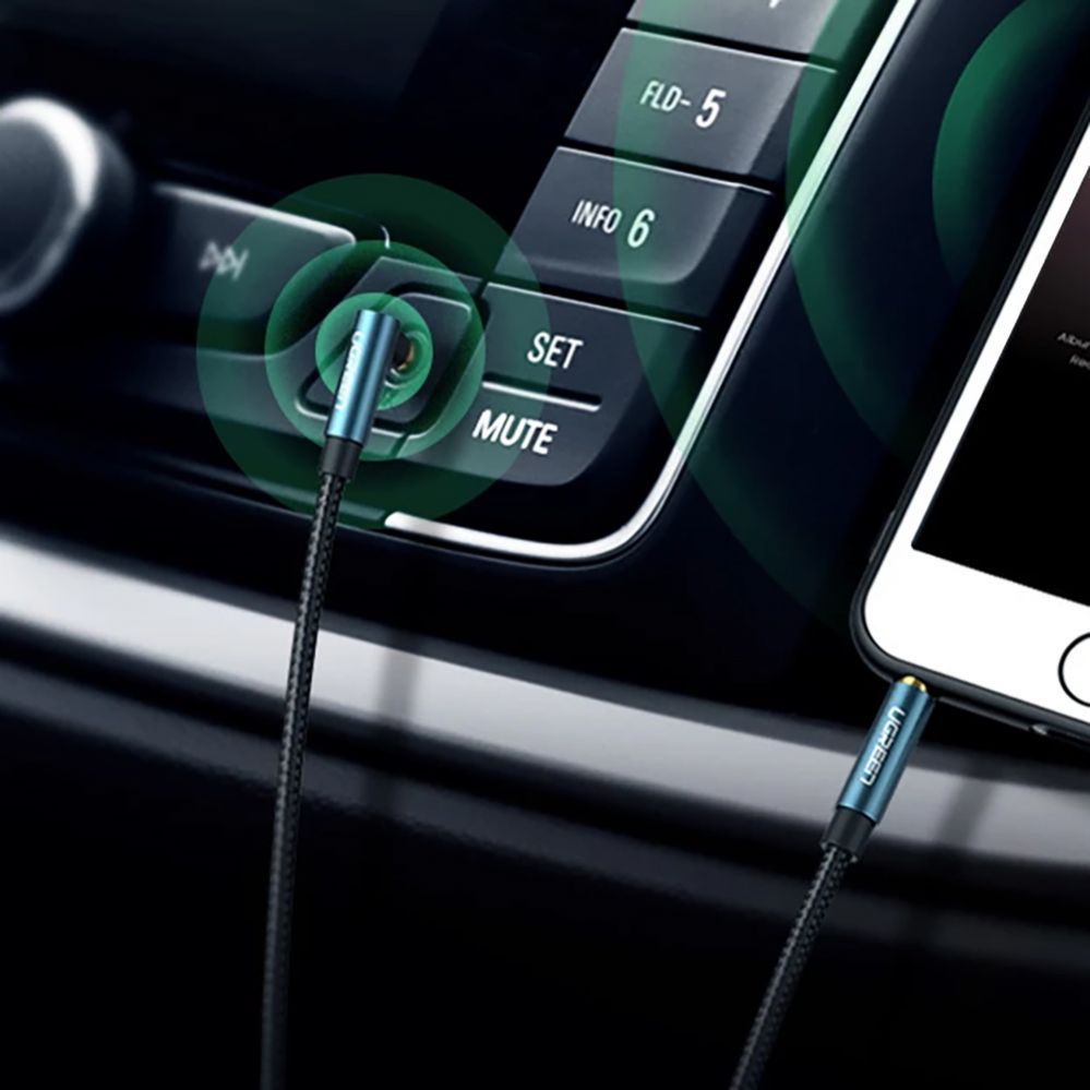 Cable Ugreen Ugreen angled AUX cable 2 x mini jack 3.5 mm 1.5m blue (AV112)