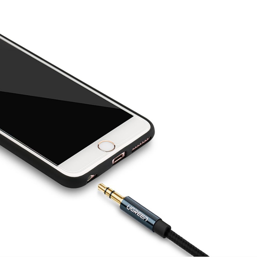 Cable Ugreen Ugreen angled AUX cable 2 x mini jack 3.5 mm 1.5m blue (AV112)