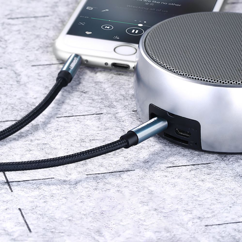 Cable Ugreen Ugreen angled AUX cable 2 x mini jack 3.5 mm 1.5m blue (AV112)