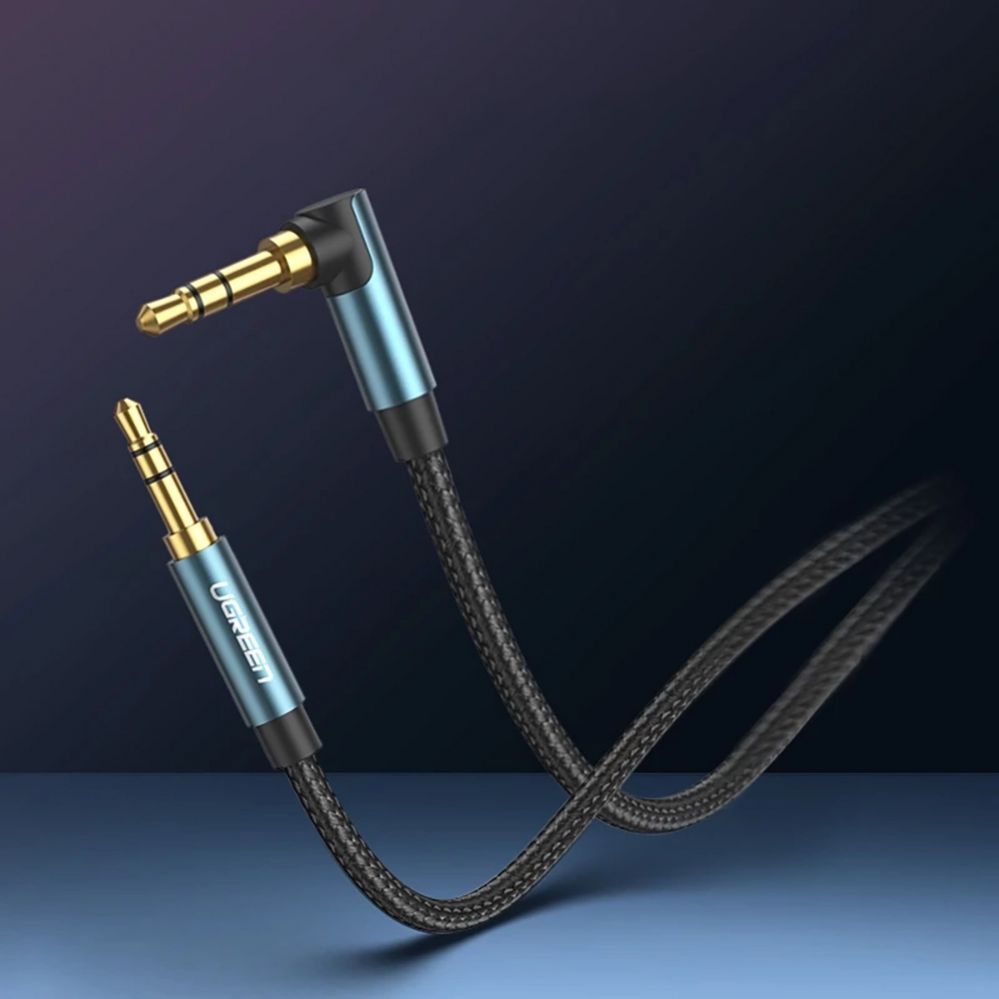 Cable Ugreen Ugreen angled AUX cable 2 x mini jack 3.5 mm 1.5m blue (AV112)