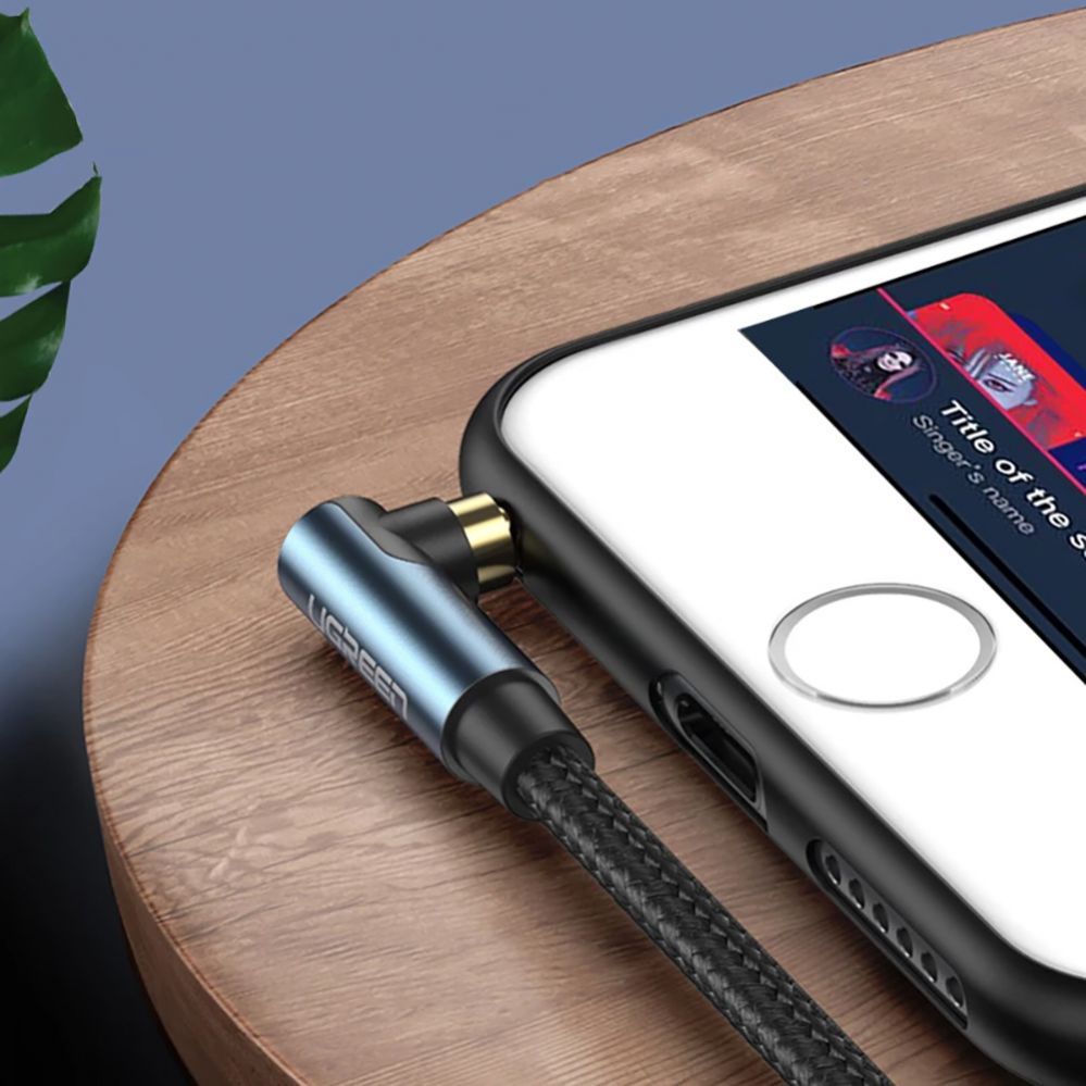 Cable Ugreen Ugreen angled AUX cable 2 x mini jack 3.5 mm 1.5m blue (AV112)