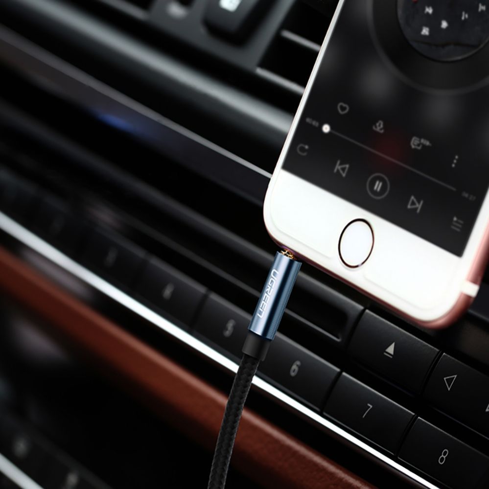 Cable Ugreen Ugreen angled AUX cable 2 x mini jack 3.5 mm 1.5m blue (AV112)