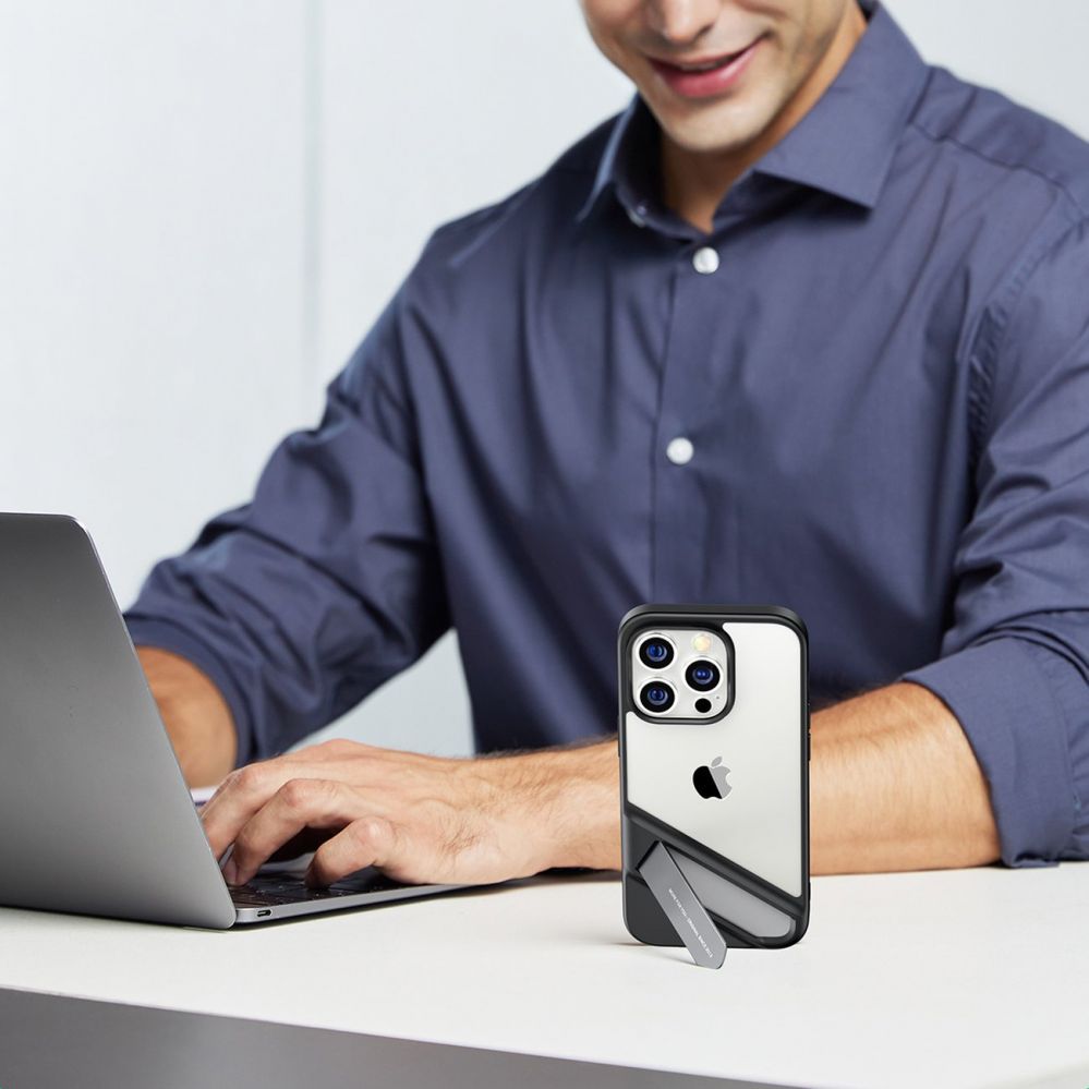 Tagakaaned Ugreen Ugreen LP635 Kickstand Protective Case Hard Cover with Gel Frame and Built-in Stand for iPhone 14 Pro Black (90926)