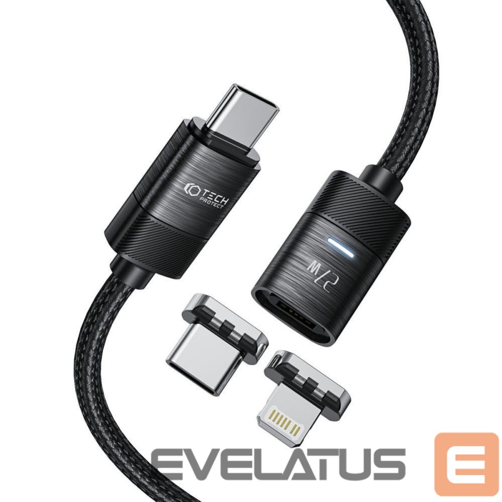 Cable Tech-Protect Tech-Protect UltraBoost magnetic 2in1 cable USB-C - Lightning / USB-C PD 27W 3A 2m - black