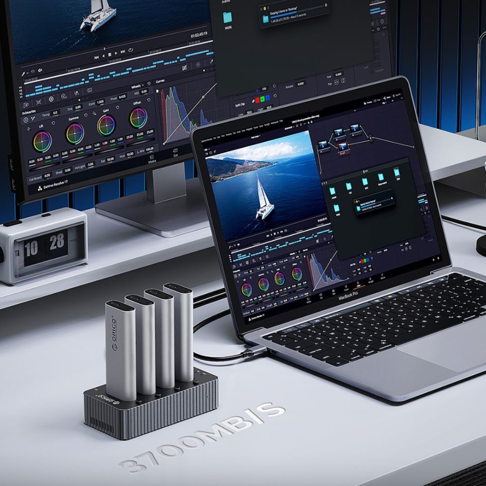 Other Computer Accessory Orico Orico IT48N-C 4-Disk Docking Station with M.2 NVME Clone Function - Gray