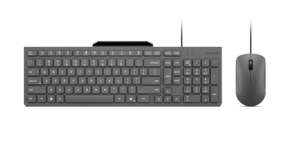 Computer keyboard Lenovo Accessories 310 USB-A Wired Combo - US English | Keyboard and Mouse | Wired with Phone holder | EN