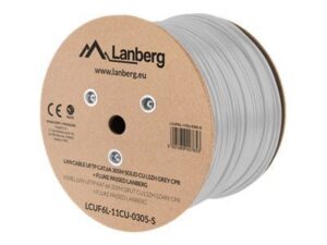 Cable Lanberg  | LAN Cable CAT.6A UFTP 305M Solid CU LSZH Grey CPR + Fluke Passed | LCUF6L-11CU-0305-S 