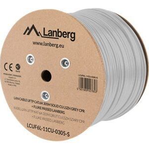 Cable Lanberg  | LAN Cable CAT.6A UFTP 305M Solid CU LSZH Grey CPR + Fluke Passed | LCUF6L-11CU-0305-S 
