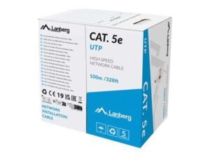 Cable Lanberg  | LAN Cable CAT.5E UTP 100M Solid CU Grey Fluke Passed | LCU5-12CU-0100-S 