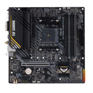 Motherboard for Intel processors Asus  TUF GAMING A520M-PLUS Processor family  AMD, Processor socket AM4, DDR4, Memory slots 4, Supported hard disk drive interfaces 	SATA, M.2, Number of SATA connectors 4, Chipset  AMD A520, Micro ATX 