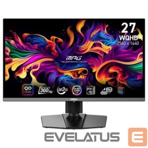 Monitorid MSI  Monitor||MPG 271QRX QD-OLED|26.5"|Gaming|Panel QD-OLED|2560x1440|16:9|360Hz|Matte|0.03 ms|Swivel|Pivot|Height adjustable|Tilt|Colour Black|MPG271QRXQD-OLED 