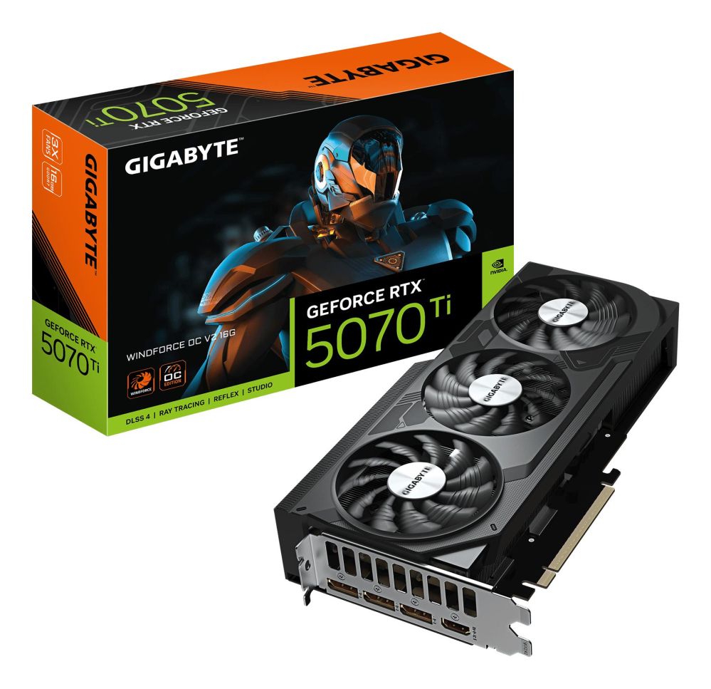Графическая карта / Видеокарты Gigabyte Graphics Card||NVIDIA|GeForce RTX 5070 Ti|2497 MHz|16 GB|GDDR7|256 bit|PCI Express 5.0|Active|N507TWF3OCV2-16GD