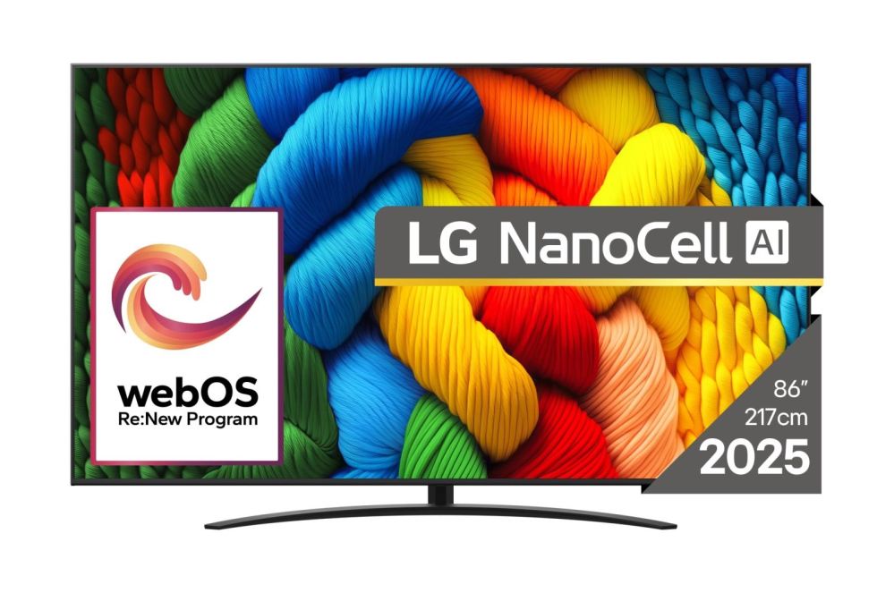 Televiisorid LG TV Set||86"|4K/Smart|3840x2160|Wireless LAN|Bluetooth|webOS|Black|86NANO81A3A