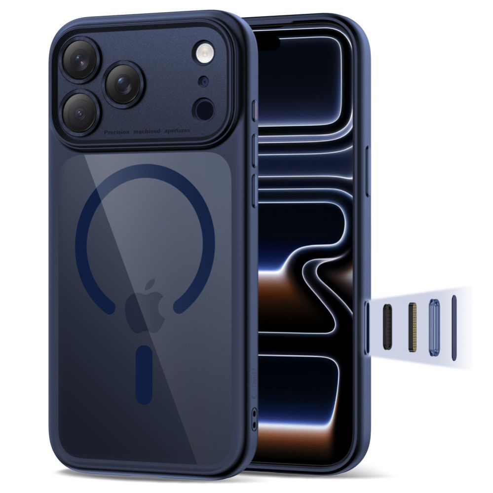Muud kaubad Tech-Protect Tech-Protect Magpeak Magsafe CC Case for iPhone 17 Pro - Clear Navy Blue