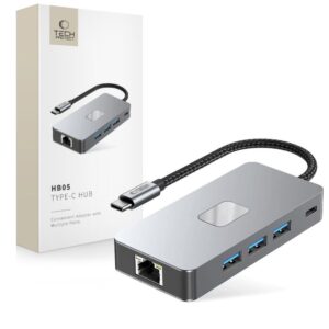 Other goods Tech-Protect  Tech-Protect HB05 HUB 9in1 USB-C + USB2.0 + USB3.0 + HDMI 4K 60HZ + SD / TF + PD100W + RJ45 adapter - gray 