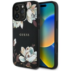 Muud kaubad Guess  Guess Grained Printed Flower Pattern MagSafe case for iPhone 16 Pro Max black 