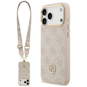 Muud kaubad Guess  Guess 4G Strass Logo & Big Strap Metal Buttons MagSafe Case for iPhone 17 Pro Max - Pink 