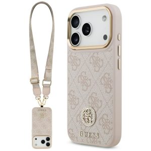 Muud kaubad Guess  Guess 4G Strass Logo & Big Strap Metal Buttons MagSafe Case for iPhone 17 Pro - Pink 
