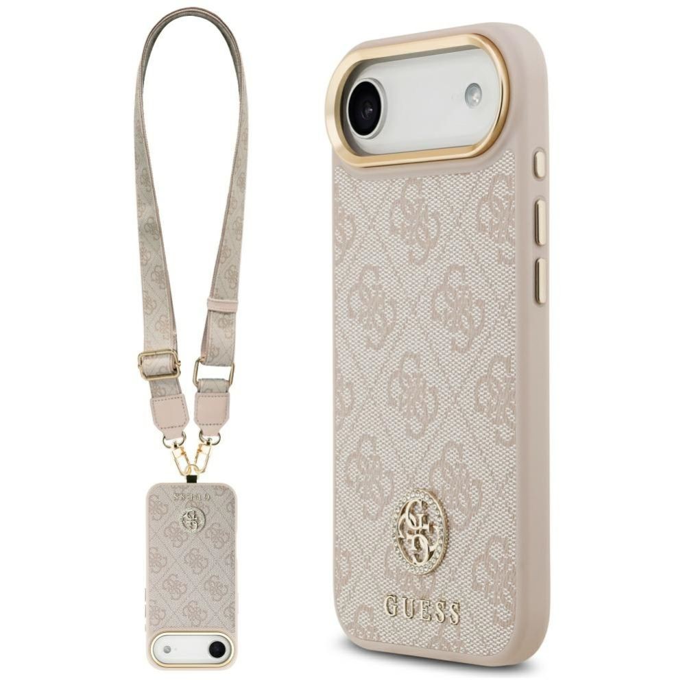 Muud kaubad Guess Guess 4G Strass Logo & Big Strap Metal Buttons MagSafe Case for iPhone Air - Pink