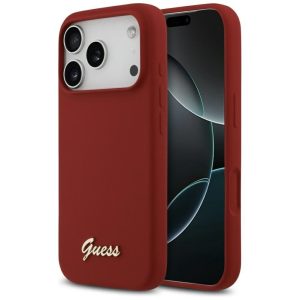 Muud kaubad Guess  Guess Silicone Script Metal Logo MagSafe Case for iPhone 17 Pro - Red 