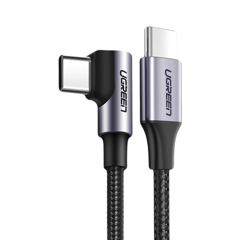 Cable Ugreen Ugreen US255 50125 USB-C (straight) / USB-C (angled) PD QC cable 60W 3A 2m - gray