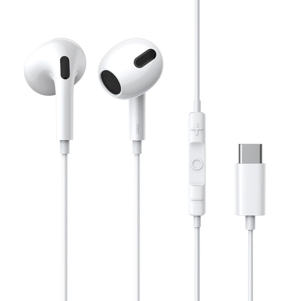 Kõrvaklapid Baseus Baseus encok c17 in-ear wired headphones with usb type c microphone white (NGCR010002)