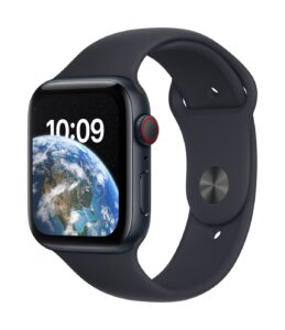 Viedpulksteni Apple  Watch SE GPS + Cellular 44mm Midnight Aluminium Case with Midnight Sport Band - Regular 2nd Gen 