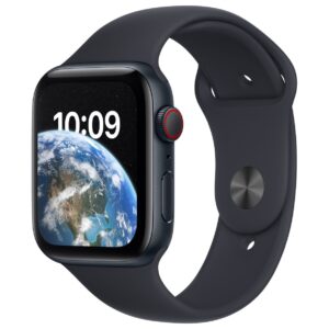 Viedpulksteni Apple  Watch SE GPS + Cellular 44mm Midnight Aluminium Case with Midnight Sport Band - Regular 2nd Gen 