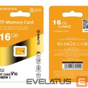 Mälukaardid Borofone  MICROSD MEMORY CARD 16GB SDHC CLASS10 85MB/S 
