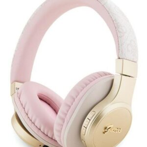 Bezvadu austiņas Guess  PU Leather 4G Script Logo BT5.3 Stereo Headphone Pink
