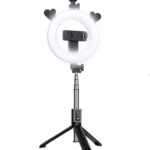 Selfie nūja CP  X5 LED 16cm Rechargeable Selfie Lamp with BT Remote & Handle + Floor Stand 20-90cm + Phone Holder 