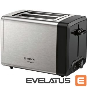 Röster Bosch  DesignLine Toaster TAT4P420 Power 970 W, Number of slots 2, Housing material Stainless Steel, Stainless steel/Black 