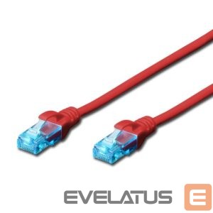 Adapteris Digitus  CAT 5e U-UTP Patch cord, PVC AWG 26/7, Modular RJ45 (8/8) plug, 0.5 m, Red 