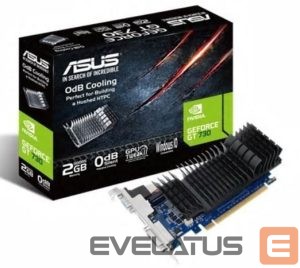 Graphic card / Video cards Asus  GF GT730-SL-2GD5-BRK NVIDIA, 2 GB, GeForce GT 730, GDDR5, Memory clock speed 5010 MHz, PCI Express 2.0, HDMI ports quantity 1, DVI-D ports quantity 1, Cooling type Passive, Processor frequency 902 MHz 