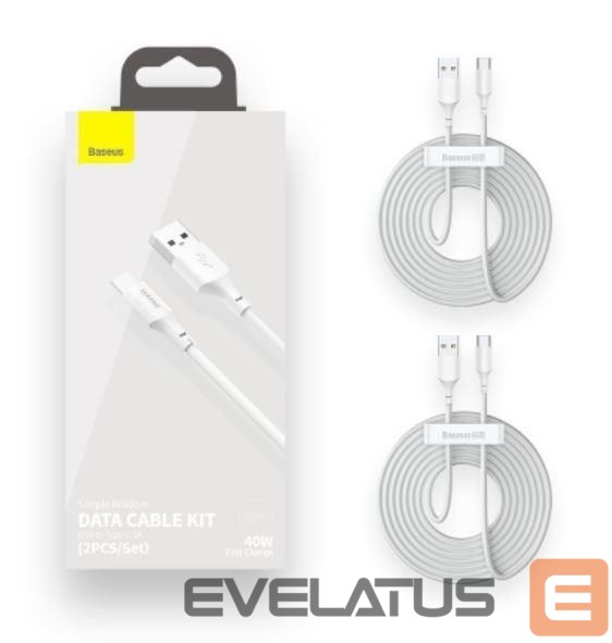 Cable Baseus CABLE USB TO USB-C 1.5M/2PCS WHITE TZCATZJ-02
