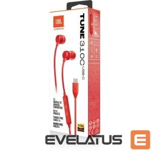 Vadu austiņas JBL  Tune 310C USB-C Red