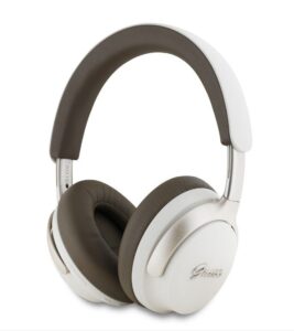 Bezvadu austiņas Guess  PU Leather Script Logo ANC/ENC Wireless Headphone Beige 