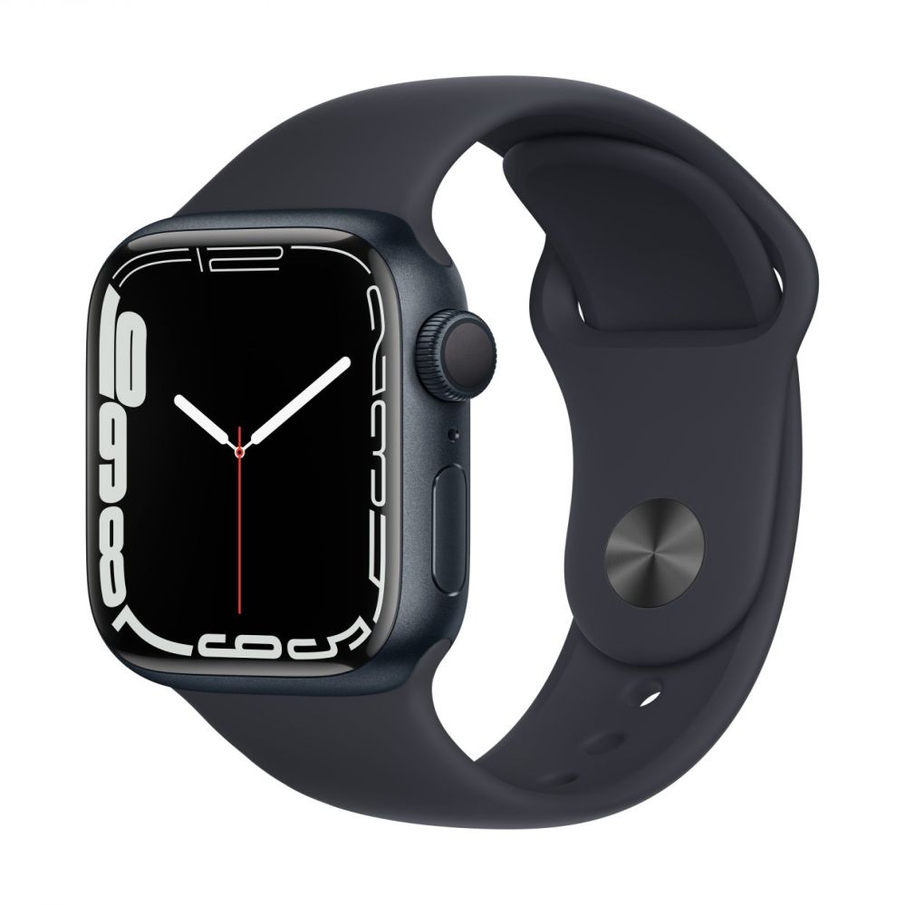 Viedpulksteni Apple Watch Series 7 GPS, 41mm Midnight Aluminium Case with Sport Band - Regular Midnight