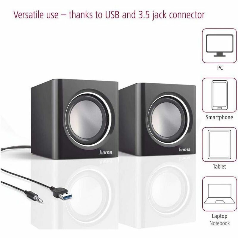 Bezvadu skaļrunis Hama Sonic Mobil 185 Notebook Speaker Black Silver