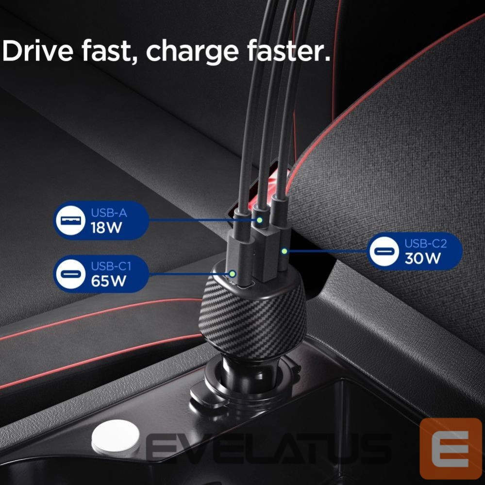 Muud kaubad Spigen Spigen Essential EV1133 3-port car charger - black