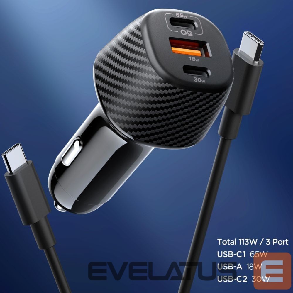 Muud kaubad Spigen Spigen Essential EV1133 3-port car charger - black